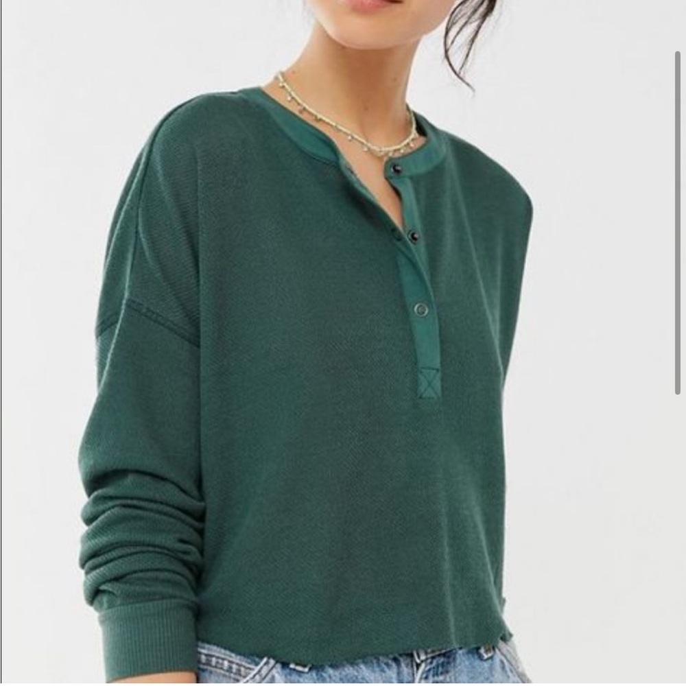 Urban Outfitters Deep Green Long Sleeve Top